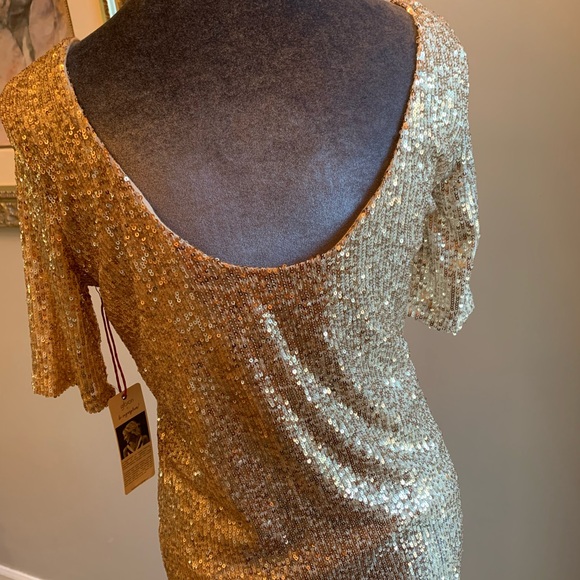 New - Gibson gold sequin top - Picture 2 of 2